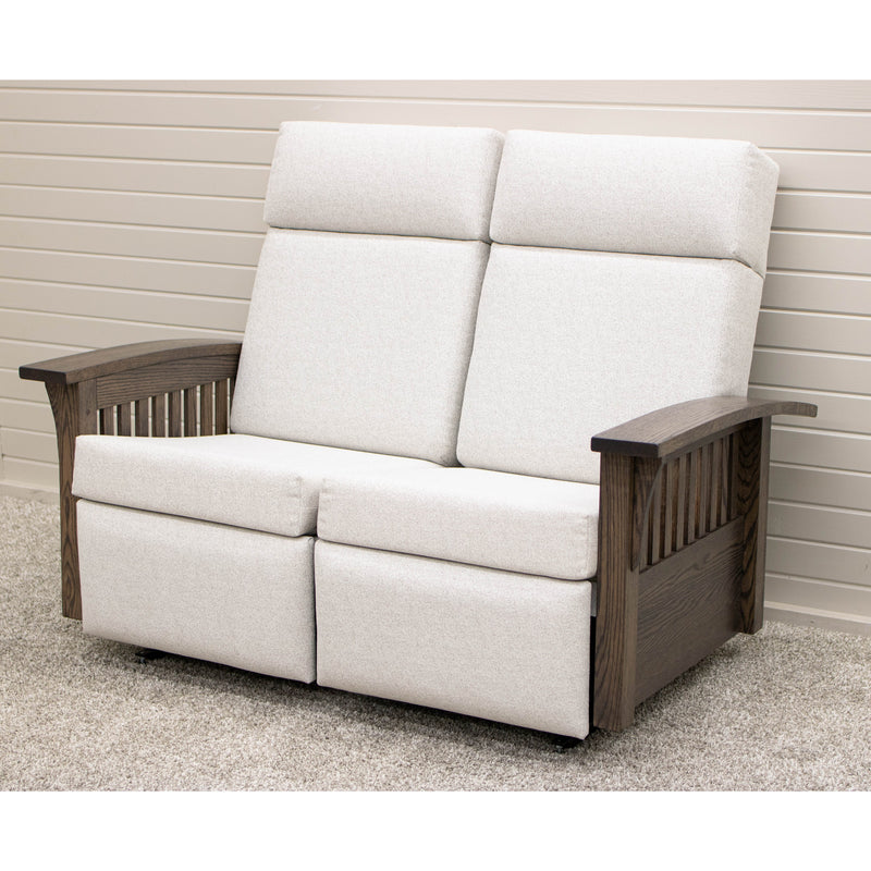 Amish Mission Reclining Loveseat with Wood Arms