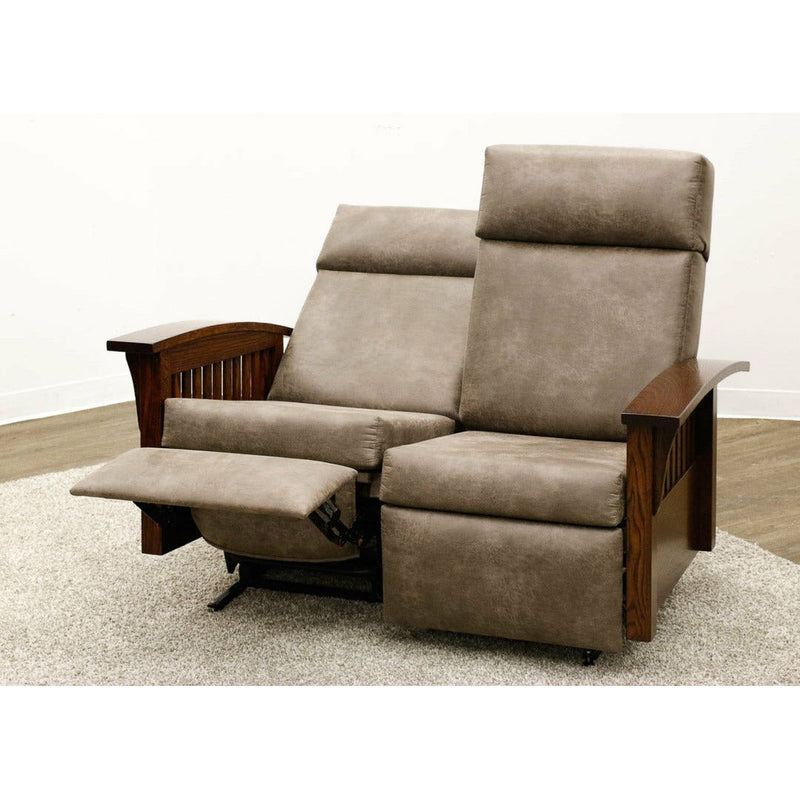 Amish Mission Reclining Loveseat with Wood Arms