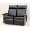 Amish Mission Reclining Loveseat with Wood Arms
