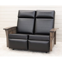 Amish Mission Reclining Loveseat with Wood Arms