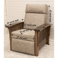 Amish Mission Push Back Recliner with Wood Arms