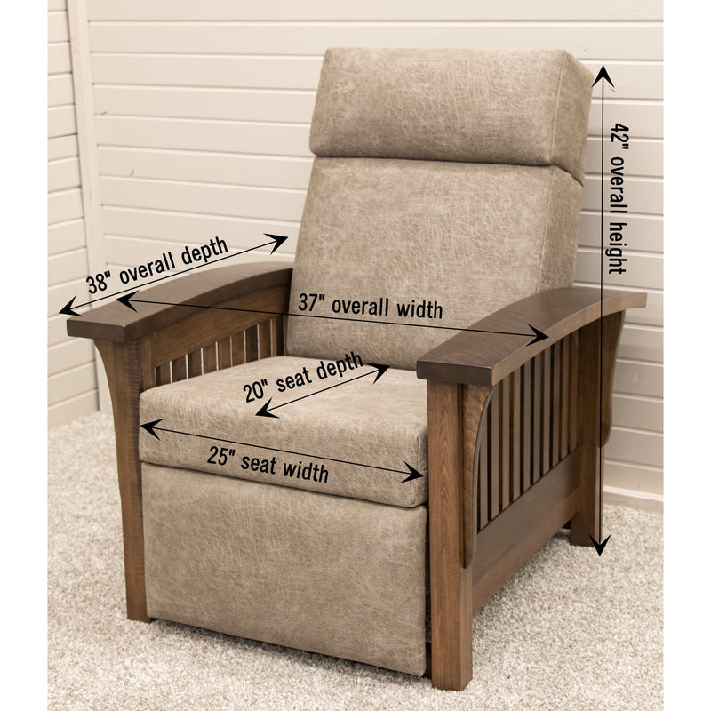 Amish Mission Push Back Recliner with Wood Arms