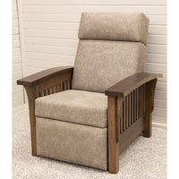 Amish Mission Push Back Recliner with Wood Arms