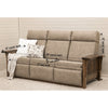 Amish Mission Wallhugger Reclining Sofa with Wood Arms