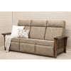 Amish Mission Wallhugger Reclining Sofa with Wood Arms