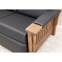 Amish Mission Wallhugger Reclining Sofa with Wood Arms | 22-61