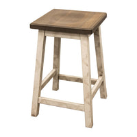Montgomery 24" White & Wood Bar Stool | M-CS&DCD