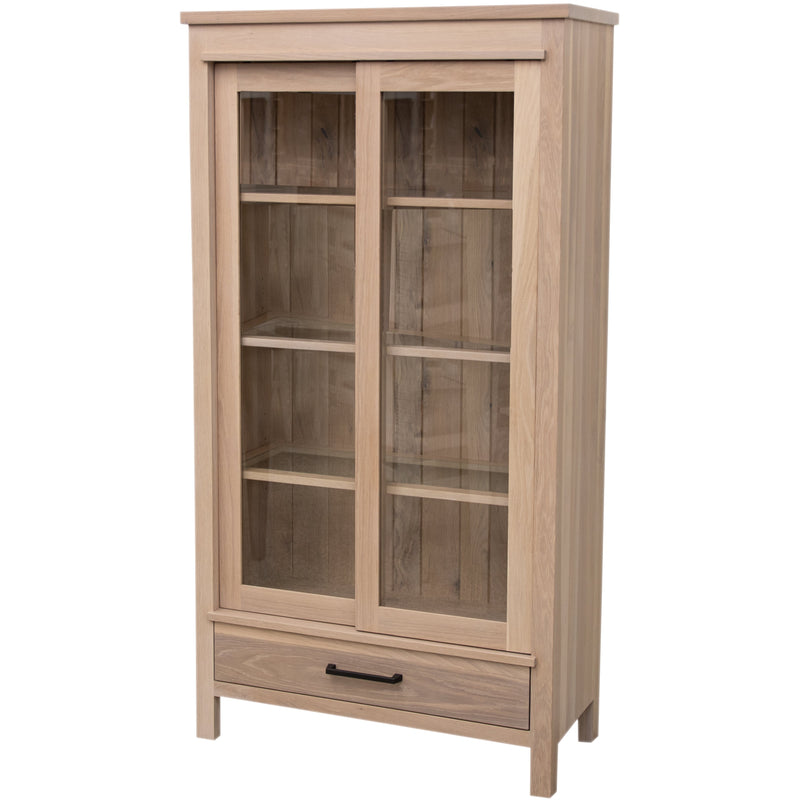 Abigail White Oak Glass Display Curio Cabinet | SW