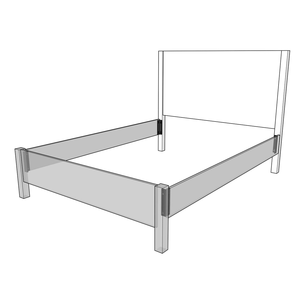 Ashland King Black Maple Wood Four Poster Bed | EB