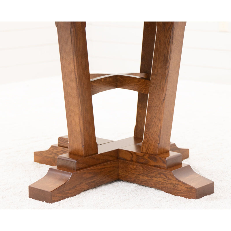 Arvada Quarter Sawn White Oak Wood Large Round Extending Dining Table for 6-10 | MC