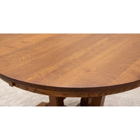 Arvada Quarter Sawn White Oak Wood Large Round Extending Dining Table for 6-10 | MC