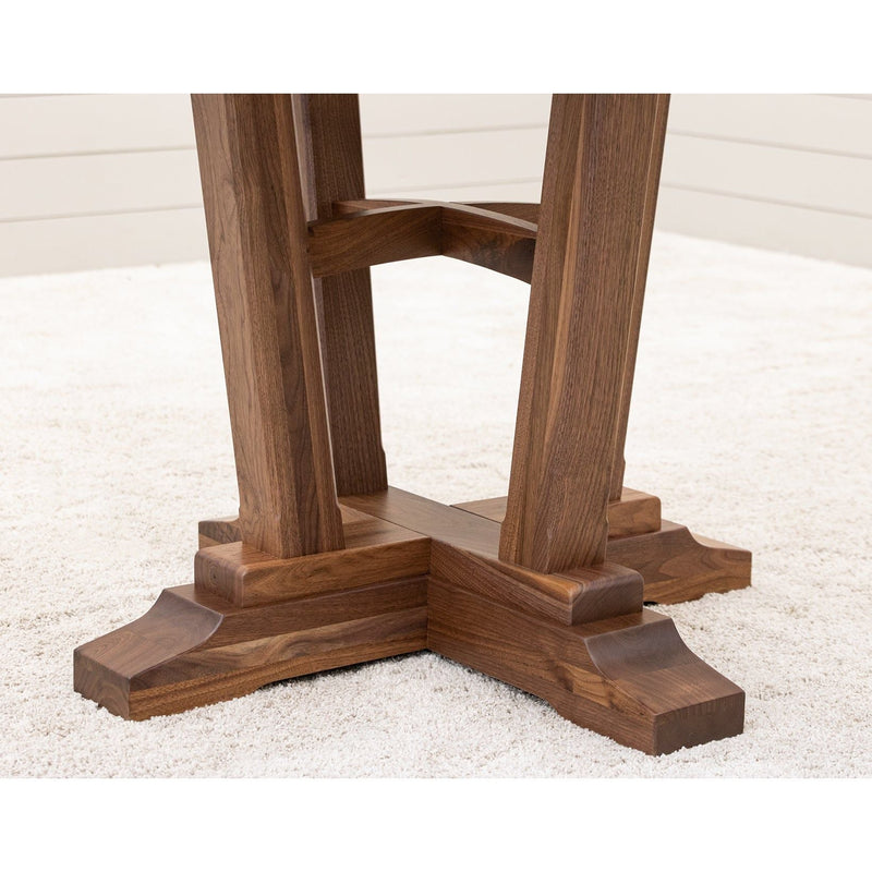 Arvada Round Walnut Wood Extending Counter Height Pub Table | NAT