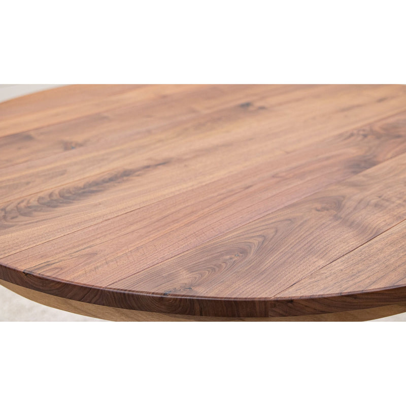 Arvada Round Walnut Wood Extending Counter Height Pub Table | NAT