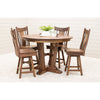 Arvada Round Walnut Wood Extending Counter Height Pub Table | NAT