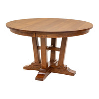 Arvada Quarter Sawn White Oak Wood Large Round Extending Dining Table for 6-10 | MC