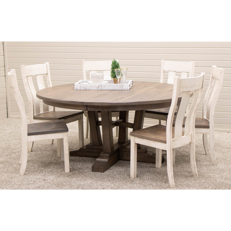 Arvada Maple Wood Large Round Extending Dining Table for 6-10 | DCD