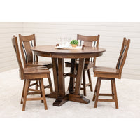 Arvada Round Hickory Wood Extending Counter Height Pub Table | ASB