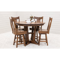 Arvada Round Oak Wood Extending Counter Height Pub Table | ASB