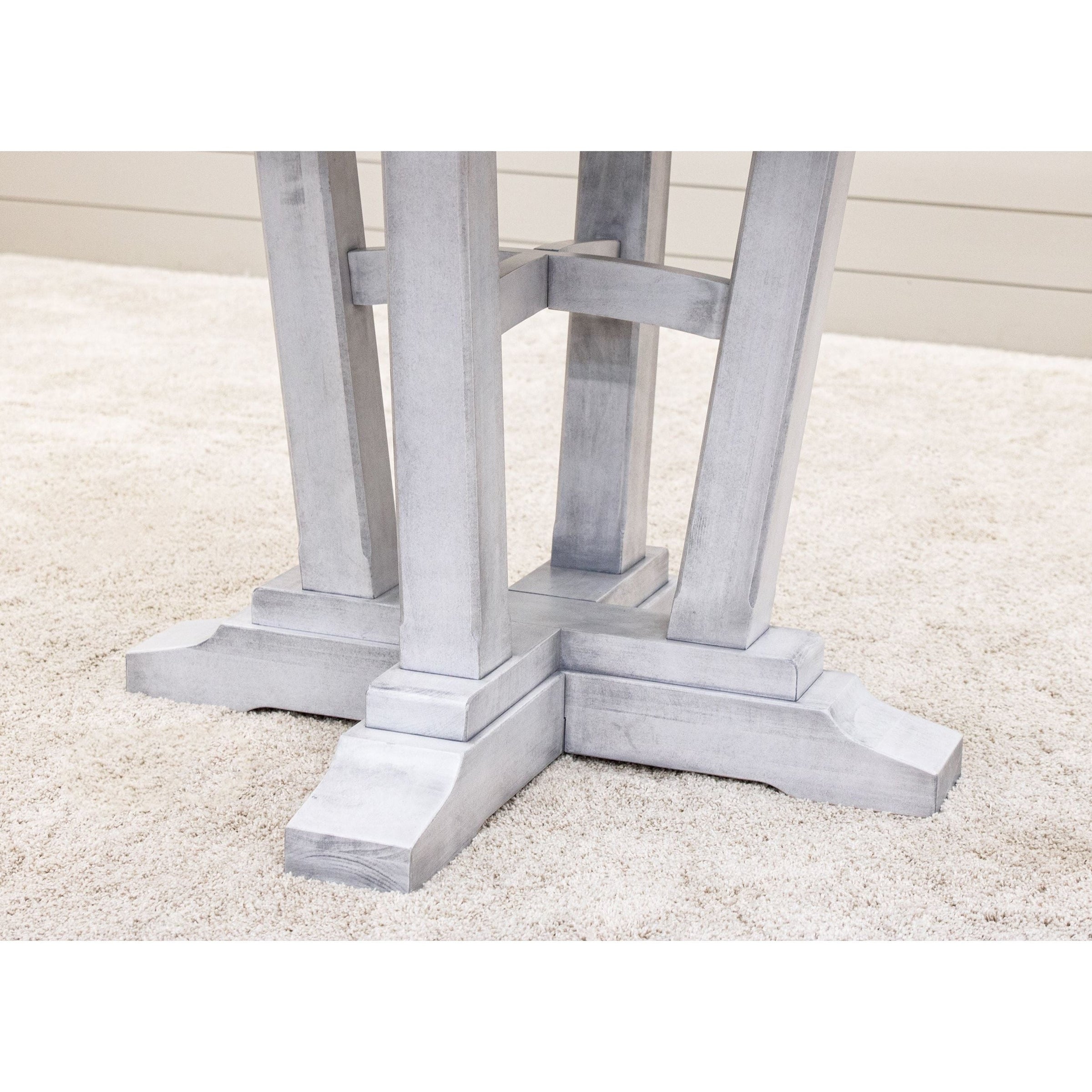 Arvada Round White & Wood Extending Counter Height Pub Table | M-AV&GS