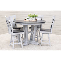Arvada Round White & Wood Extending Counter Height Pub Table | M-AV&GS