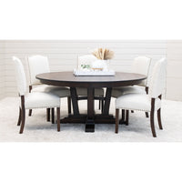 Arvada Maple Wood Large Round Extending Dining Table for 6-10 | RT