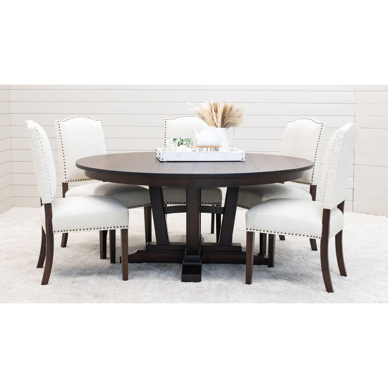Arvada Maple Wood Large Round Extending Dining Table for 6-10 | RT
