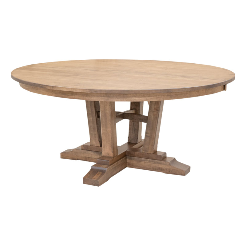 Arvada Maple Wood Large Round Extending Dining Table for 6-10 | WB
