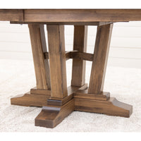 Arvada Hickory Wood Large Round Extending Dining Table for 6-10 | CO