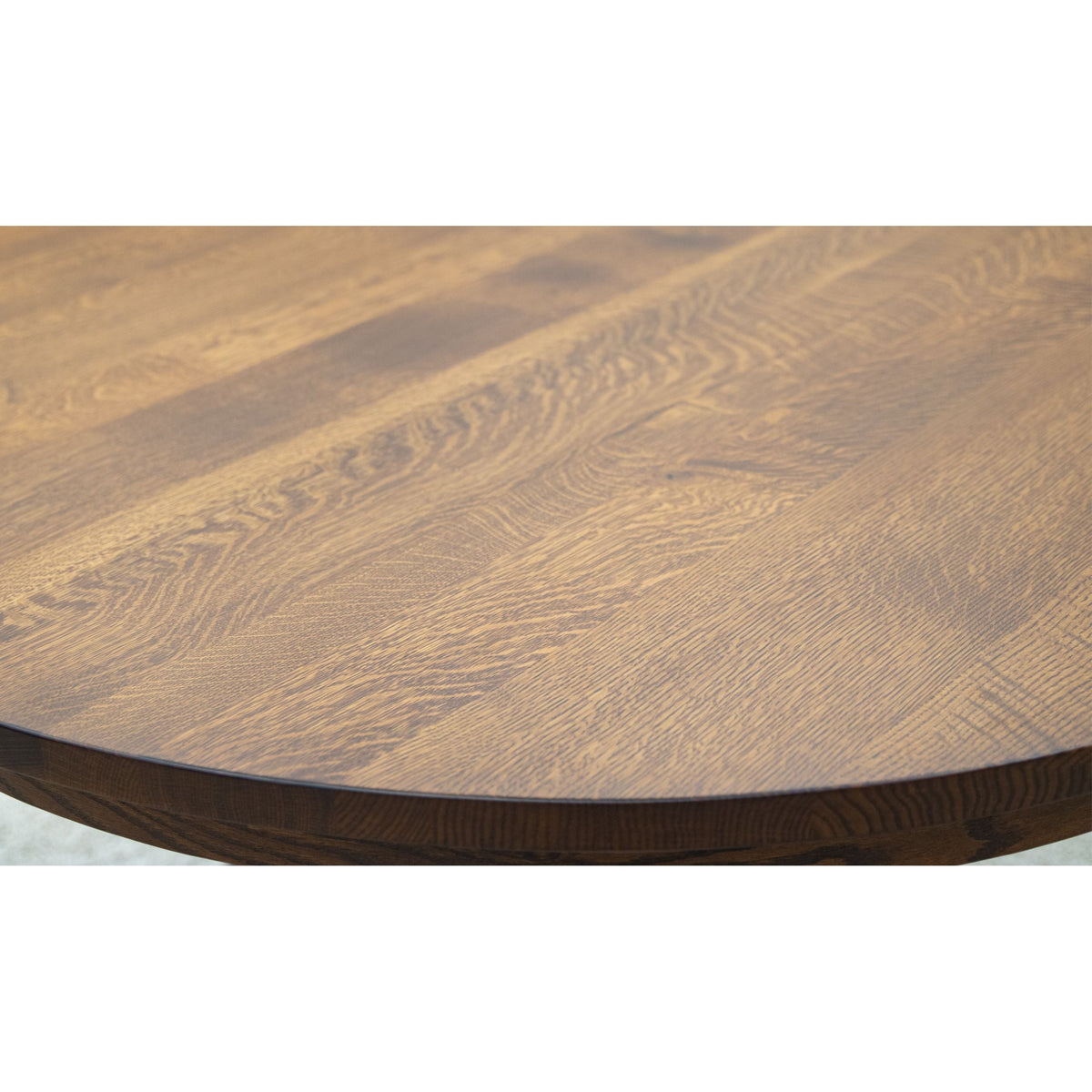 Arvada Quarter Sawn White Oak Wood Large Round Extending Dining Table for 6-10 | GB
