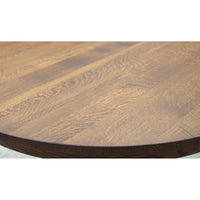 Arvada Quarter Sawn White Oak Wood Large Round Extending Dining Table for 6-10 | GB