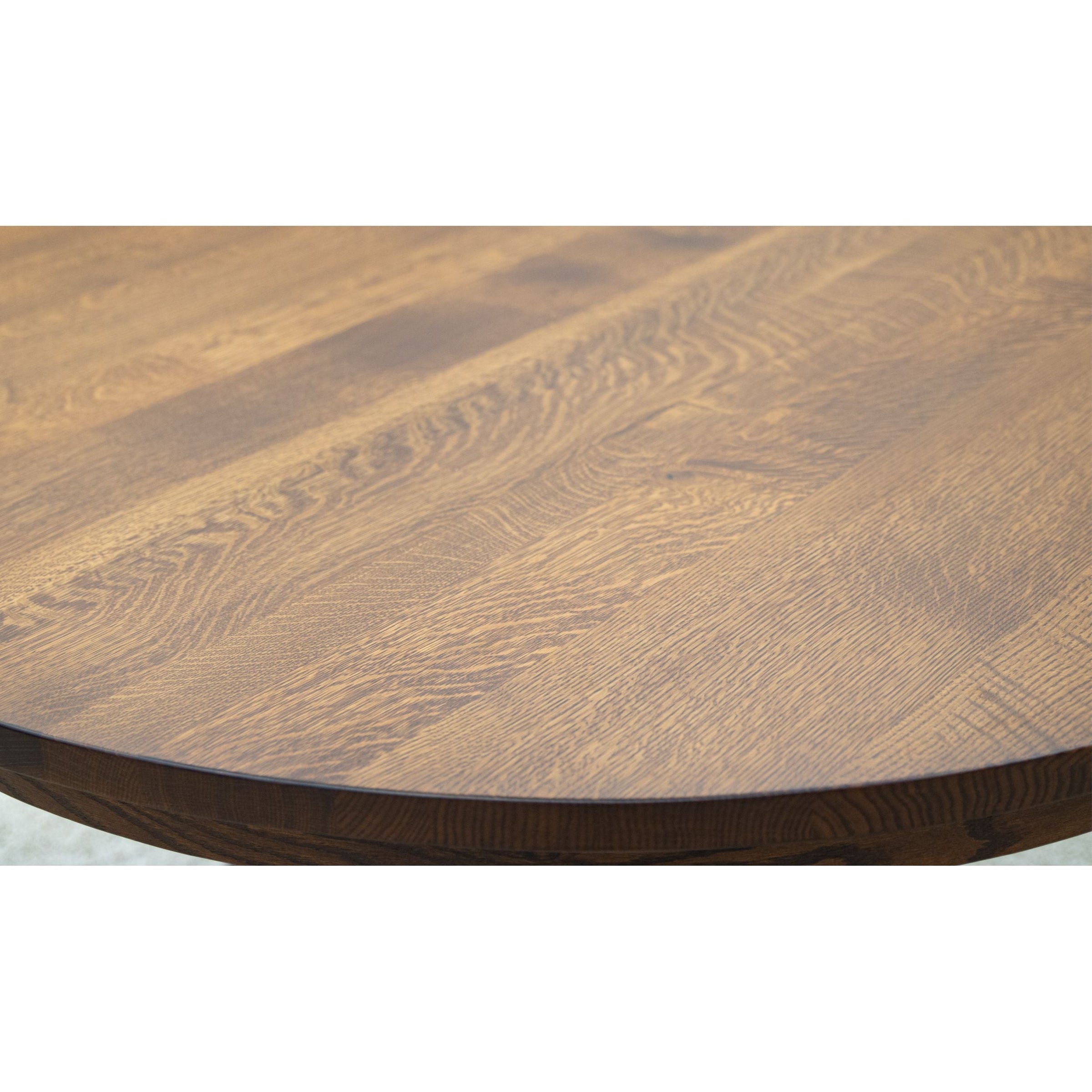Arvada Quarter Sawn White Oak Wood Large Round Extending Dining Table for 6-10 | GB