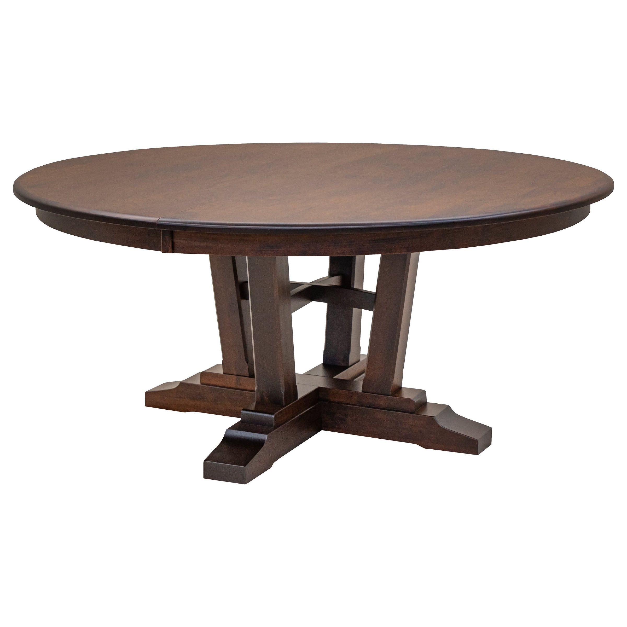 Arvada Cherry Wood Large Round Extending Dining Table for 6-10 | GB