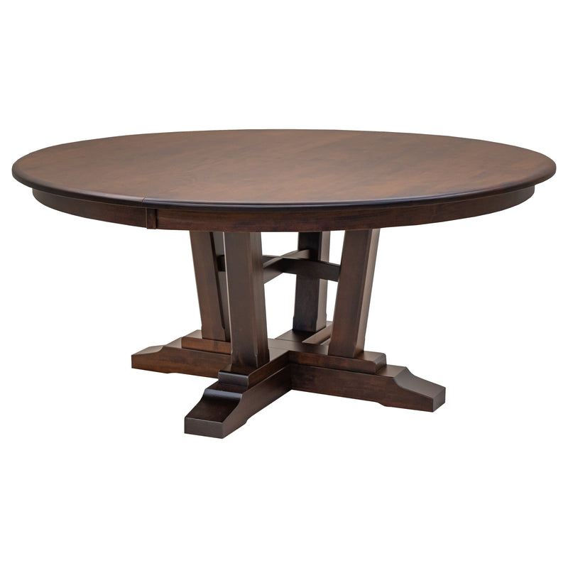 Arvada Cherry Wood Large Round Extending Dining Table for 6-10 | GB