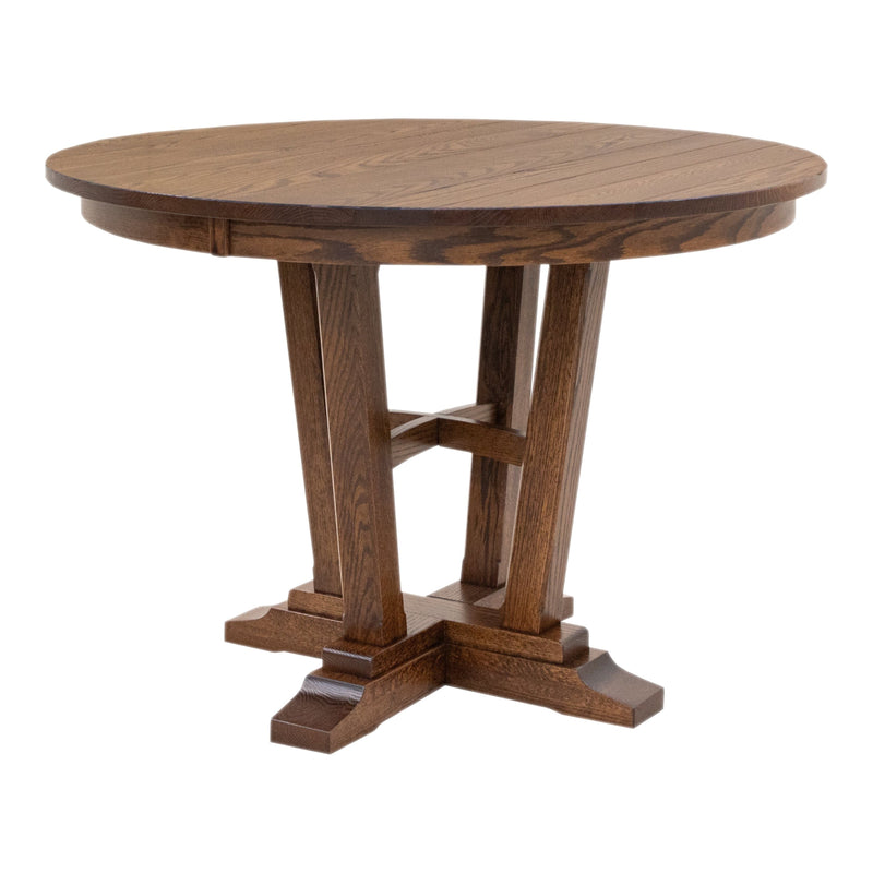 Arvada Round Oak Wood Extending Counter Height Pub Table | ASB