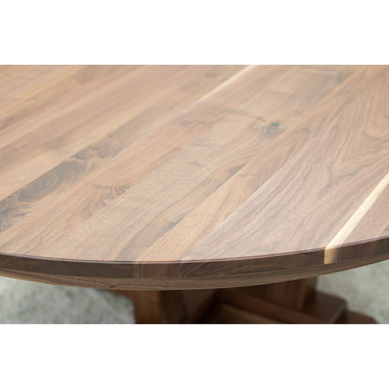 Arvada Walnut Wood Large Round Extending Dining Table for 6-10 | NAT