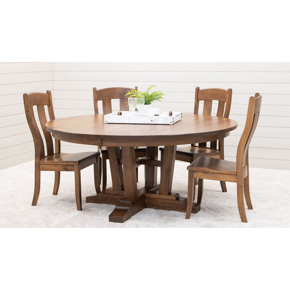 Arvada Maple Wood Large Round Extending Dining Table for 6-10 | HC