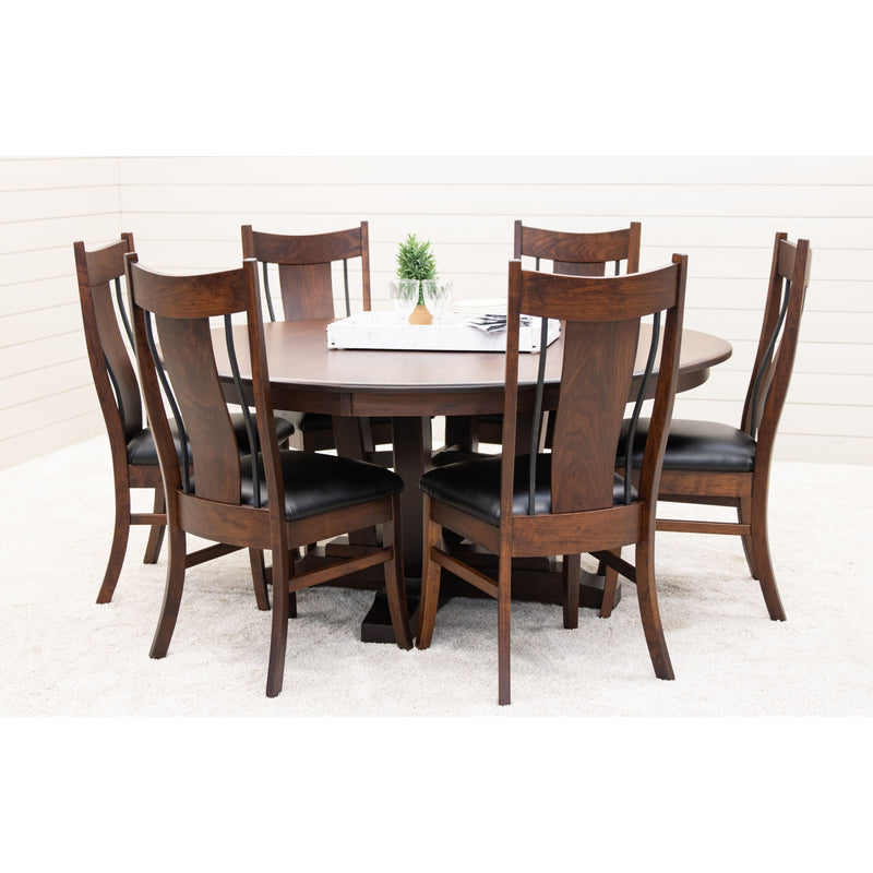 Arvada Cherry Wood Large Round Extending Dining Table for 6-10 | GB