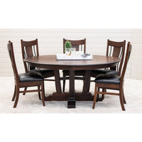 Emerald Cherry Wood Side Dining Chair with Black Faux Leather Seat | GB