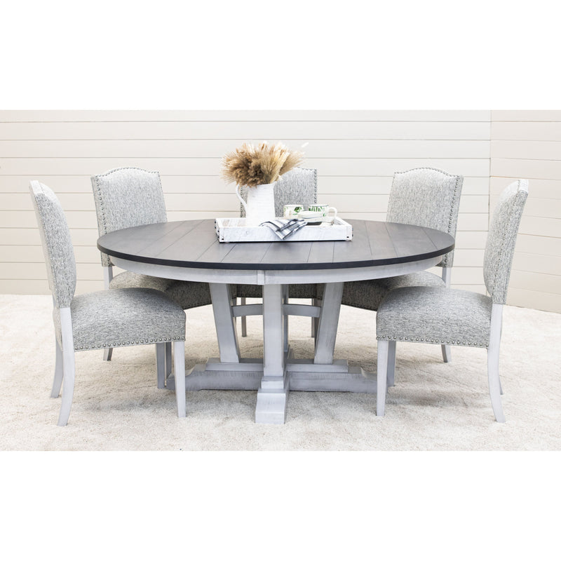 Arvada White & Wood Large Round Extending Dining Table for 6-10 | M-AV&GS