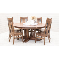 Arvada Walnut Wood Large Round Extending Dining Table for 6-10 | NAT