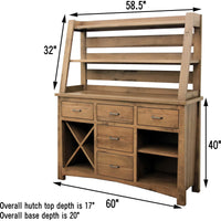 Anderson Maple Wood Wine Buffet with Hutch Top | DCD