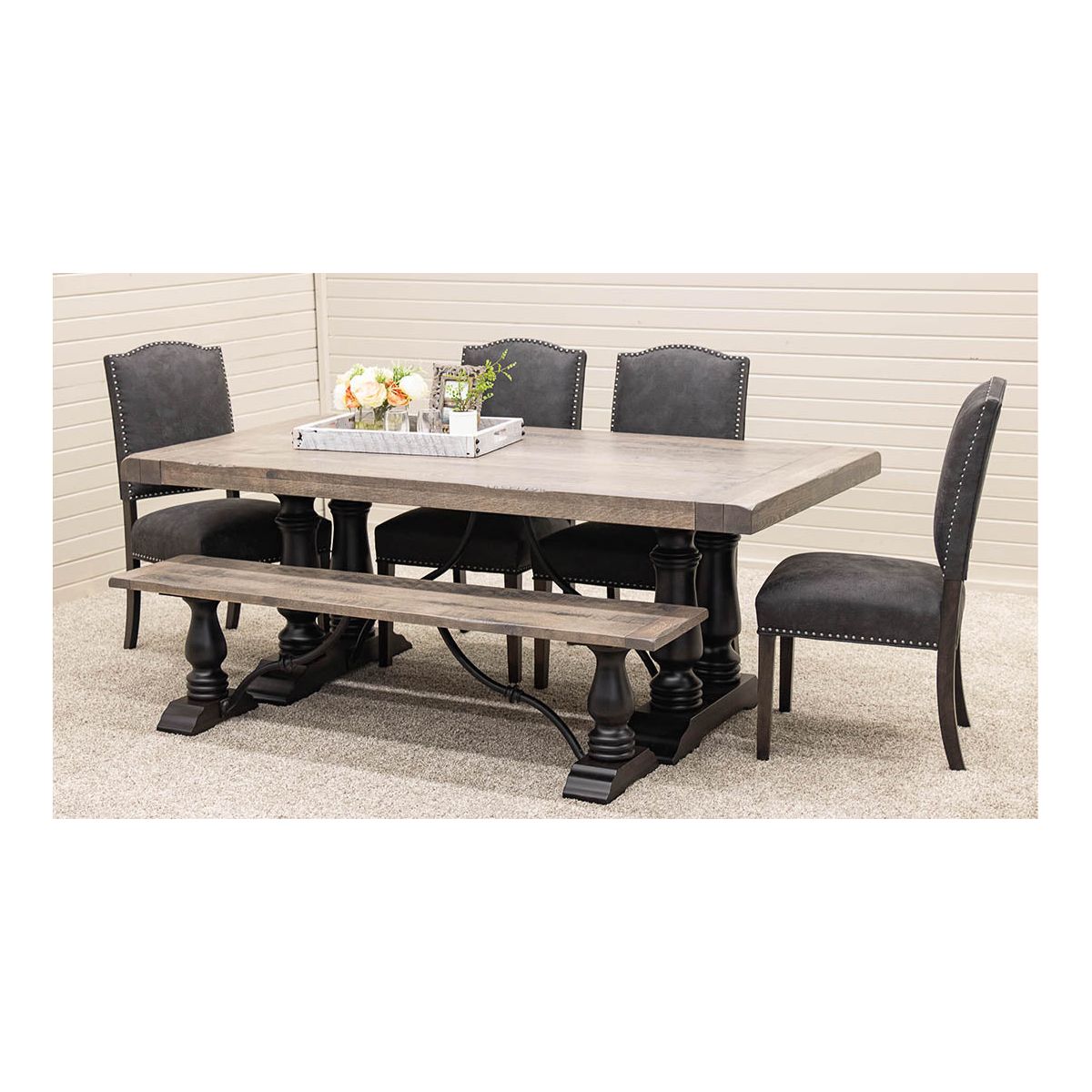 Anderson Black & Wood Dining Bench | M-DK&RWO-GRB