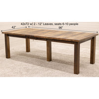 Amish Bayford Reclaimed Wood Extending Dining Table