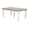 Ansonia Turned Leg Farmhouse White & Wood Extending Dining Table | M-CS&DCD