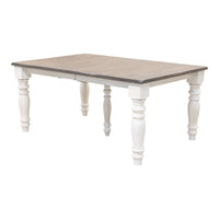 Ansonia Turned Leg Farmhouse White & Wood Extending Dining Table | M-CS&DCD