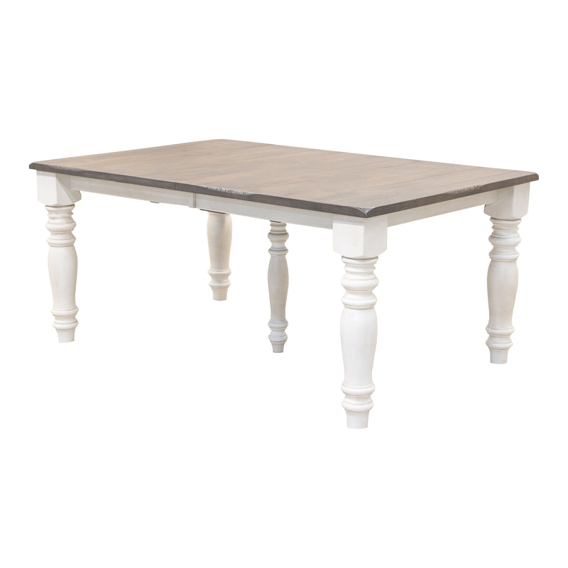 Ansonia Turned Leg Farmhouse White & Wood Extending Dining Table | M-CS&DCD