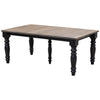 Ansonia Turned Leg Farmhouse Black & Wood Extending Dining Table | M-EB&DCD