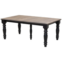 Ansonia Turned Leg Farmhouse Black & Wood Extending Dining Table | M-EB&DCD
