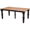 Ansonia Turned Leg Farmhouse Black & Wood Extending Dining Table | M-EB&C-GB