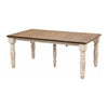 Ansonia Turned Leg Farmhouse White & Wood Extending Dining Table | O-CS&RWO-CO
